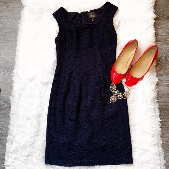 Adriana Papell Navy Dress - Picture 2 of 7